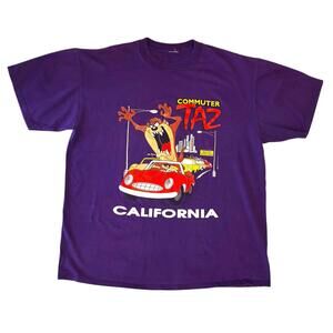 Looney Tunes - Purple Commuter Taz Vintage 90s Graphic T-Shirt